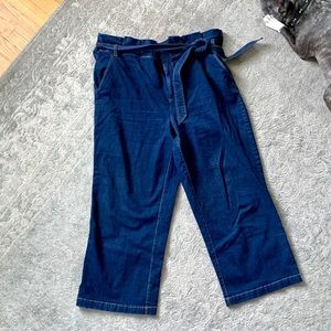 Eloquii Wide Leg Tie Waist Crop